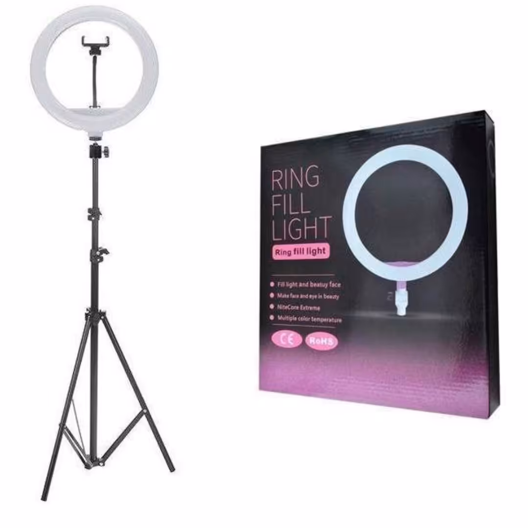 رینگ لایت مدل ZMX-260 قطر رینگ 10 اینچ 26 سانت داری نور سفید ، زرد و نچرال نور دهی عالی 