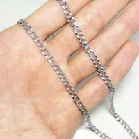 زنجیر نقره 925 ایتالیا با روکش طلا سفید  کد 5