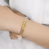 دستبند النگویی پشت باز طرح البرنادو مناسب سایز2 کد 6015