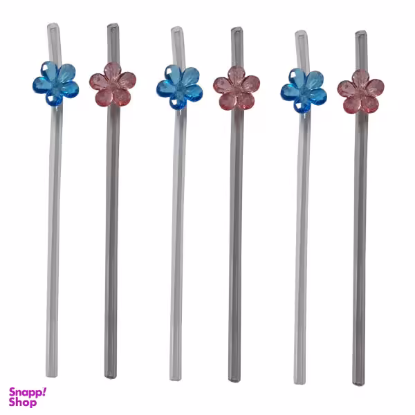 نی نوشیدنی طرح گل کد SH-M-02 بسته 6 عددی