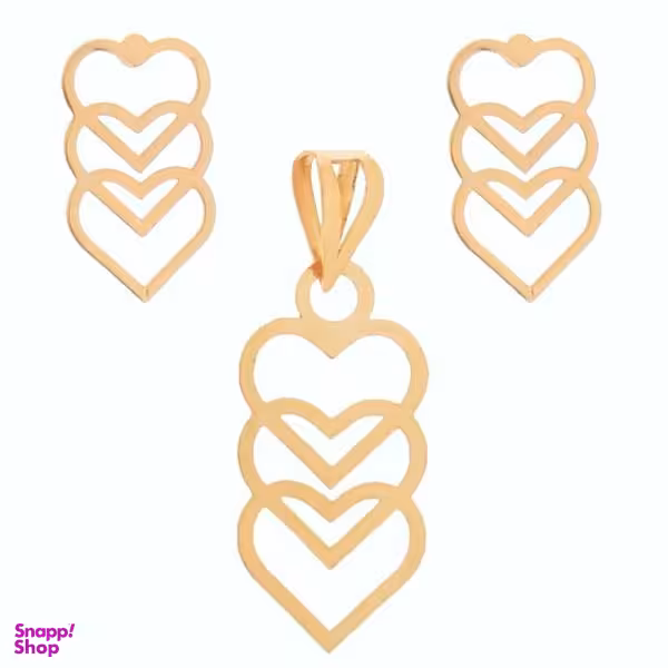 نیم ست طلا 18 عیار زنانه شمیم گلد گالری کد 6600s