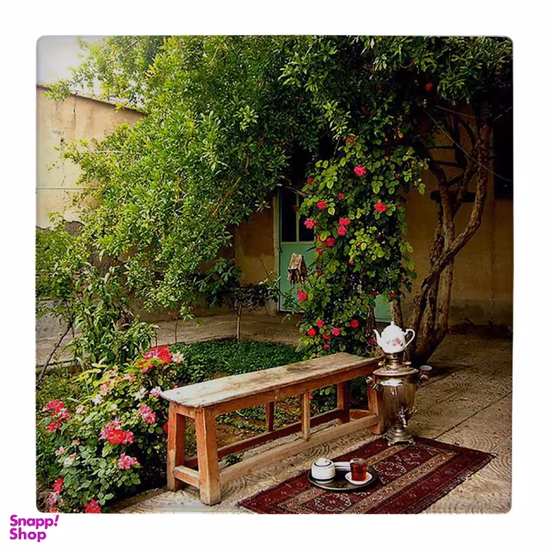 زیر لیوانی طرح حیاط ایرانی و نیمکت کد 4818849_3660