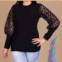 شومیز مشکی مارتا آستین تور  با تخفیف ویژه