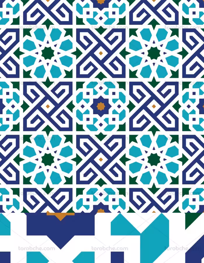 وکتور طرح کاشی کاری اسلامی شماره 144 - گرافیک با طعم تربچه