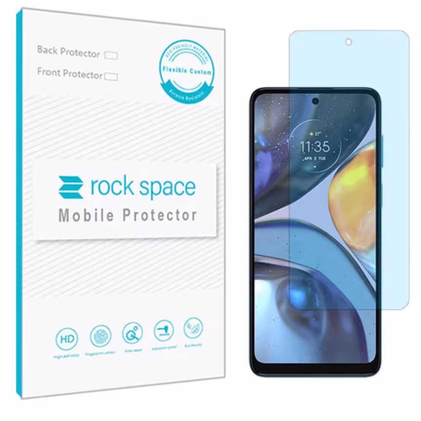 گلس نانو هیدروژل آنتی بلو و ضد ضربه گوشی موتورولا G22 برند راک اسپیس  