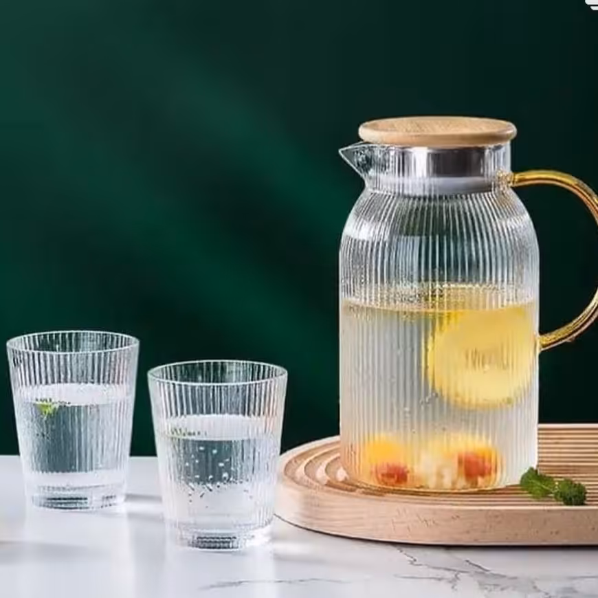 ست پارچ و لیوان وارداتی لب طلا