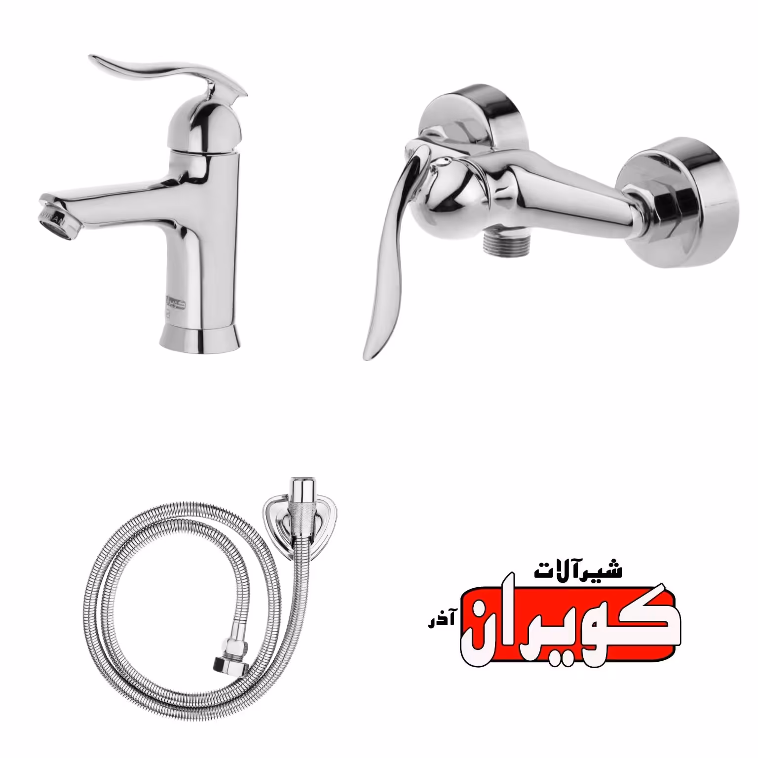 شیرآلات کویران آذر-ست سرویس بهداشتی مدل مادرید-کروم