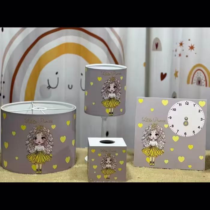 لوستر  و اباژور دارای طلق نسوز چاپی و جادستمال کاغذی بهمراه ساعت