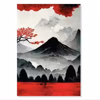 تابلو شاسی طرح نقاشی سبک ژاپنی Japanese Art مدل M0157