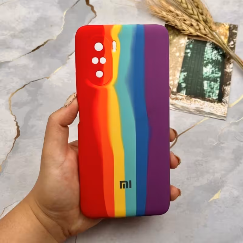 قاب گوشی Poco F3 - Mi 11i  سیلیکونی رنگین کمانی سورا پاک کنی کد 58260