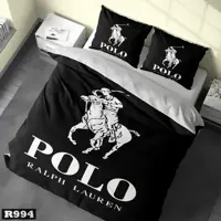 سرویس روتختی دو نفره سه بعدی(دونفره3d)بزرگسال نوجوان و جوان با ضمانت طرح پلو (polo) سفید مشکی برای تخت با عرض160