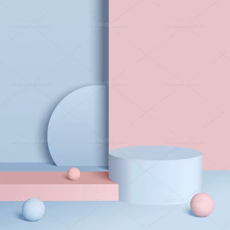 وکتور بک استیج استوانه ای آبی | گرافیک با طعم تربچه