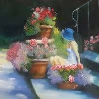 تابلو نقاشی رنگ روغن.انتظار(40در50)