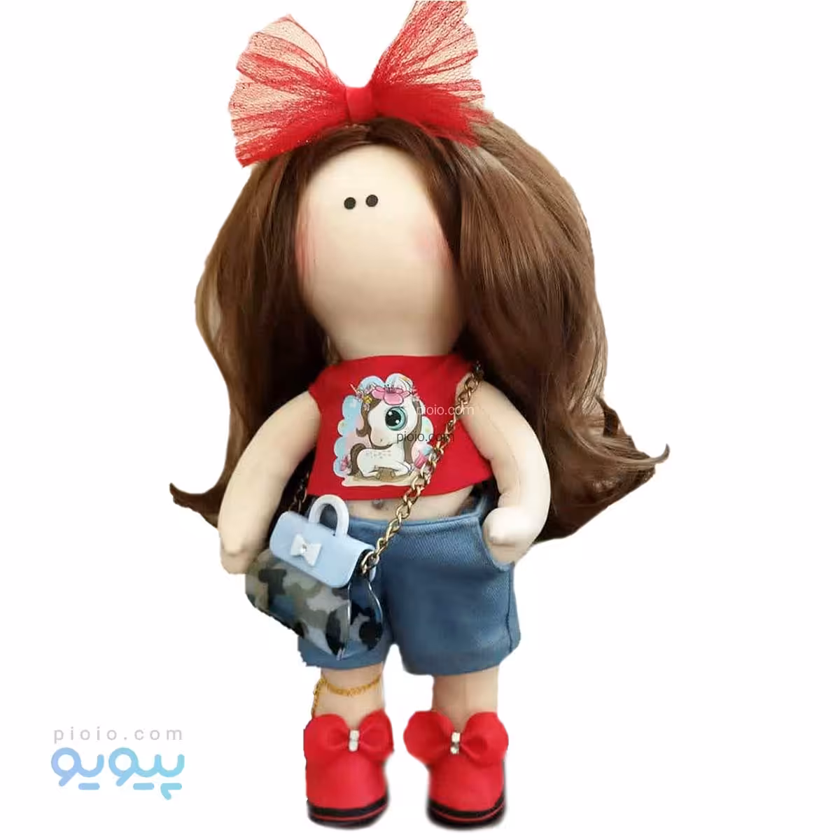 عروسک دست ساز روسی دختر کیف به دست