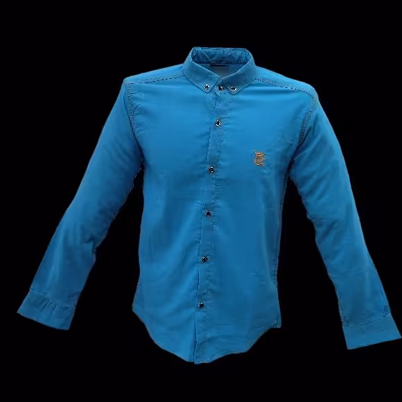 پیراهن مردانه آستین بلند ،آبی رنگ ساده بدون طرح ،مدل جذب دارای کش سانی ، جنس الیاف نخی ،بسیار شیک و راحت 