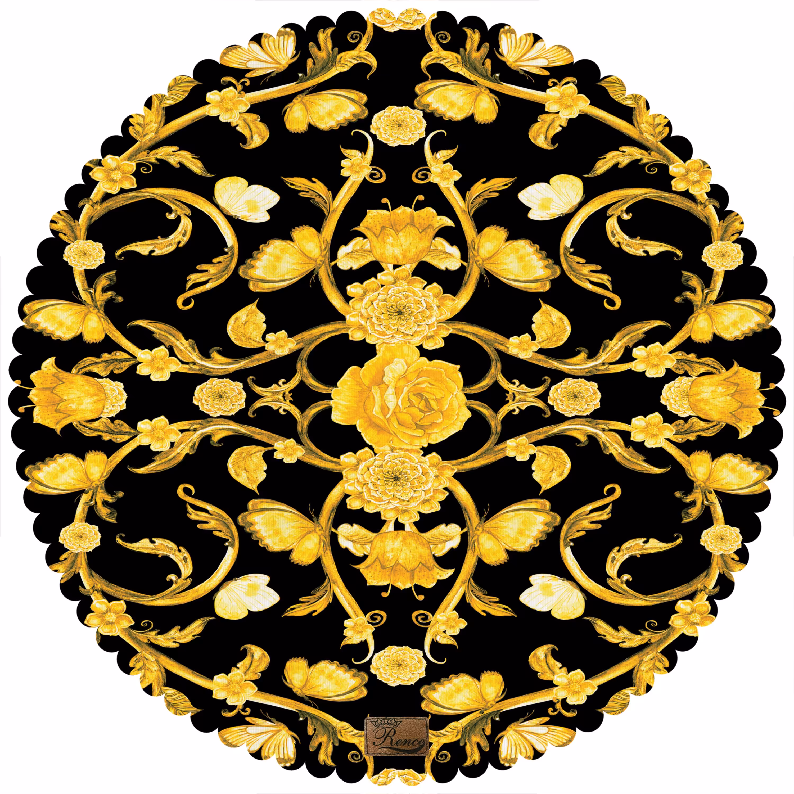  رومیزی مخمل طرح گل سایز 90 در 95 مدل T2-156 شرکت رنس