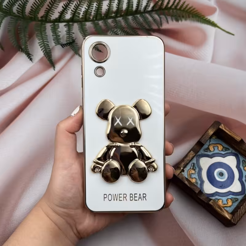 قاب گوشی Galaxy A03 Core سامسونگ خرس تدی طلایی محافظ لنز دار پاپ سوکتی کد 41911