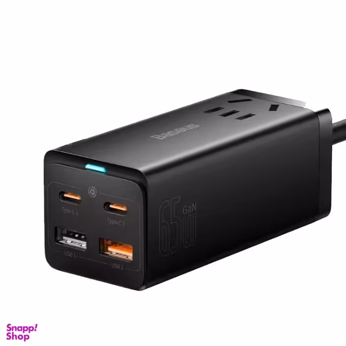 شارژر دیواری فست شارژ باسئوس مدل Power Strip CCGAN65-1ACC