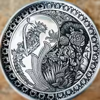 بشقاب قلمزنی سبک سیاه قلم 