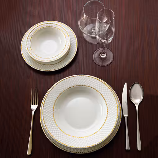 سرویس غذاخوری میلانو سفید چینی زرین 6 نفره رادیانس 28 پارچه