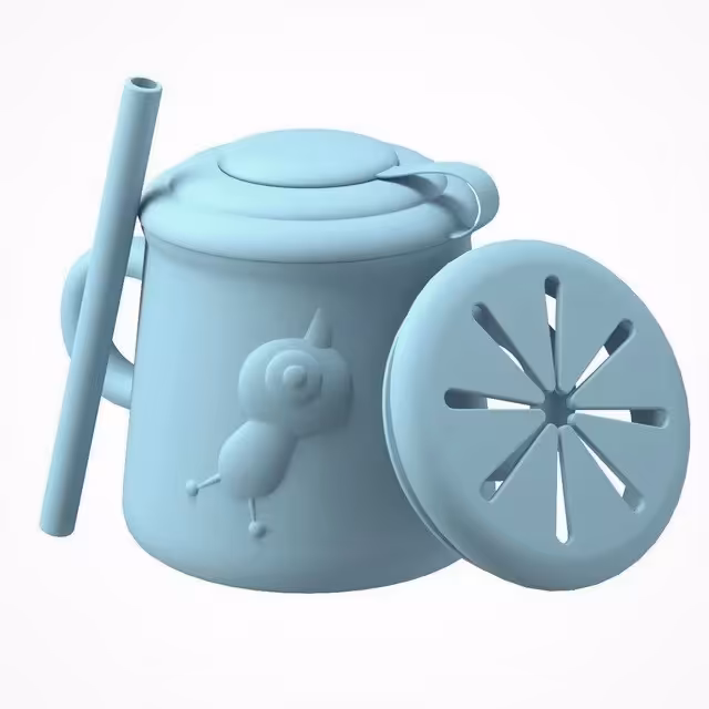 لیوان سه کاره حلزونی سیلیکونی - آبی