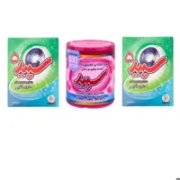 پودر لکه بر سپید اصلی مقدار 500 گرم و 2بسته پودر ماشین لباسشویی سپید 500گرم ارسال رایگان 