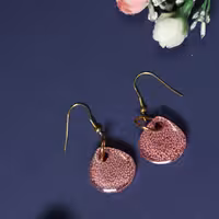 گوشواره مدرن اشک صورتی حلقه استیل