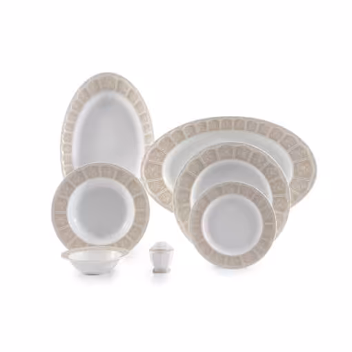 سرویس غذاخوری آرتمیس کرم چینی زرین نئوکلاسیک 6 نفره 29 پارچه