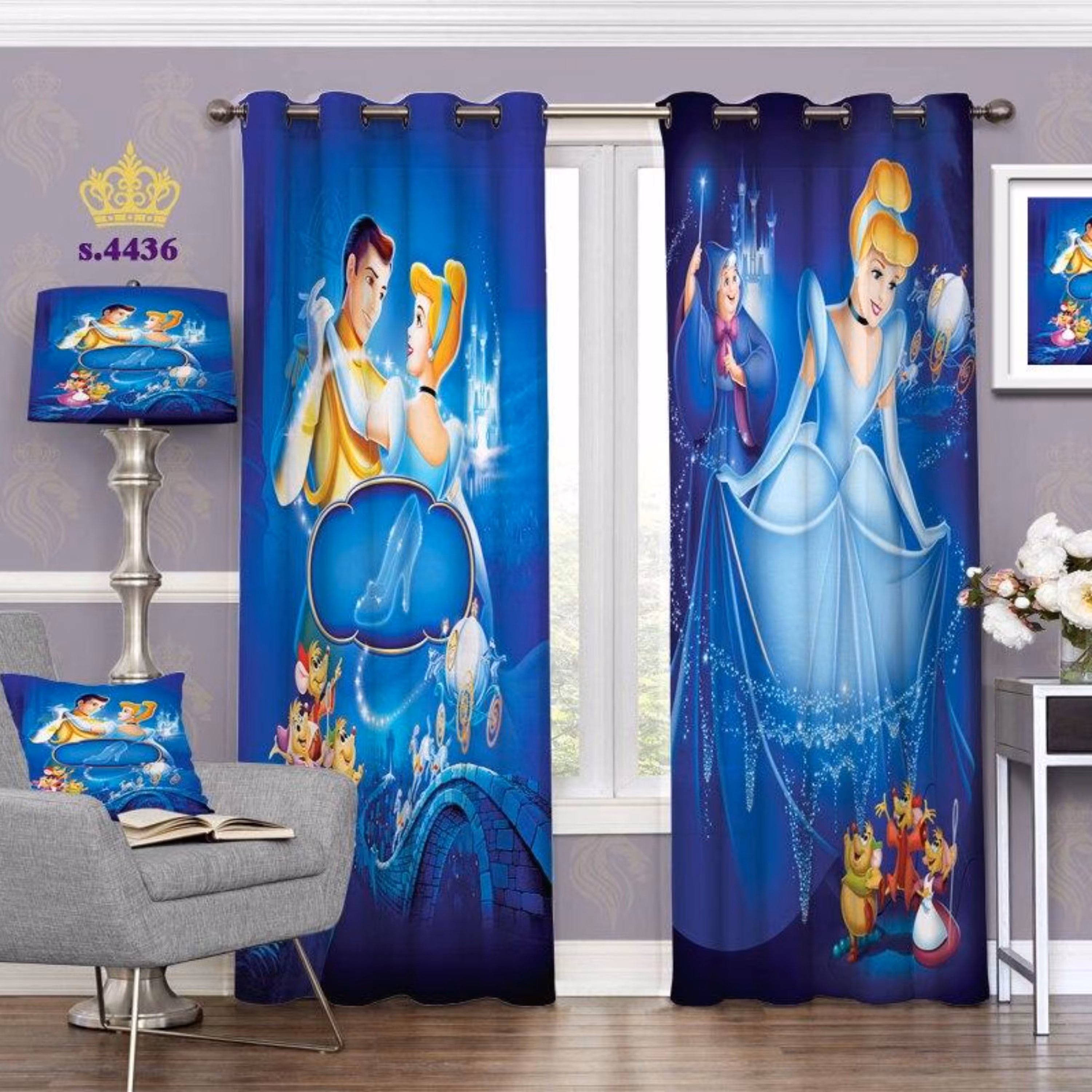 پرده اتاق کودک و نوجوان-طرح سیندرلا-در طرحهای متنوع و جذاب