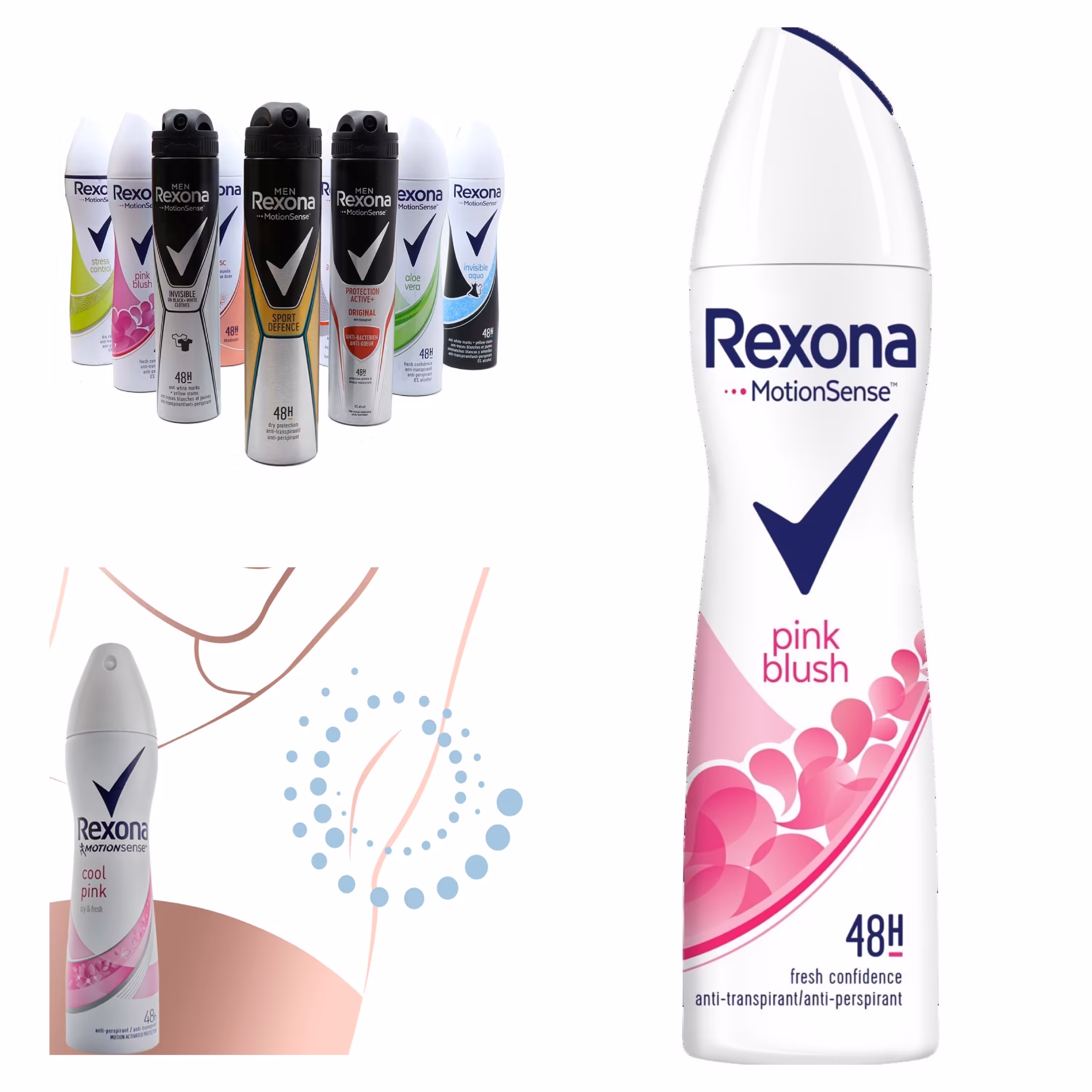 اسپری ضد تعریق زنانه رکسونا rexona مدل pink blush 200ml (ایتالیا)