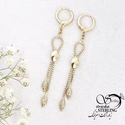 گوشواره آویز برگ مارک ژوپینگ کد 15551