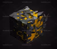 بک گراند مکعب مشکی زرد | گرافیک با طعم تربچه