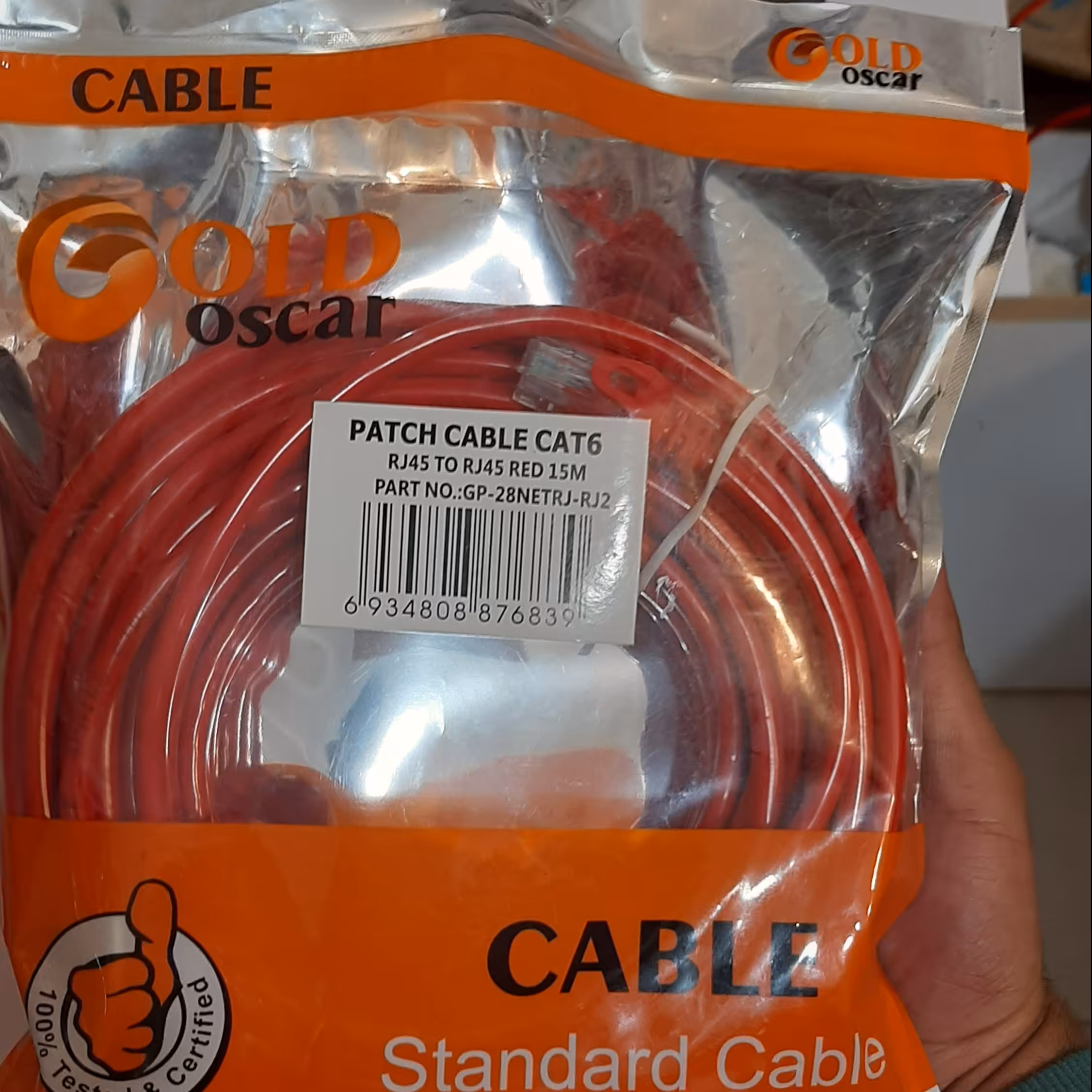 کابل لن 15 متری کت 6 مارک gold oscarدارای رنگ بندی مختلف