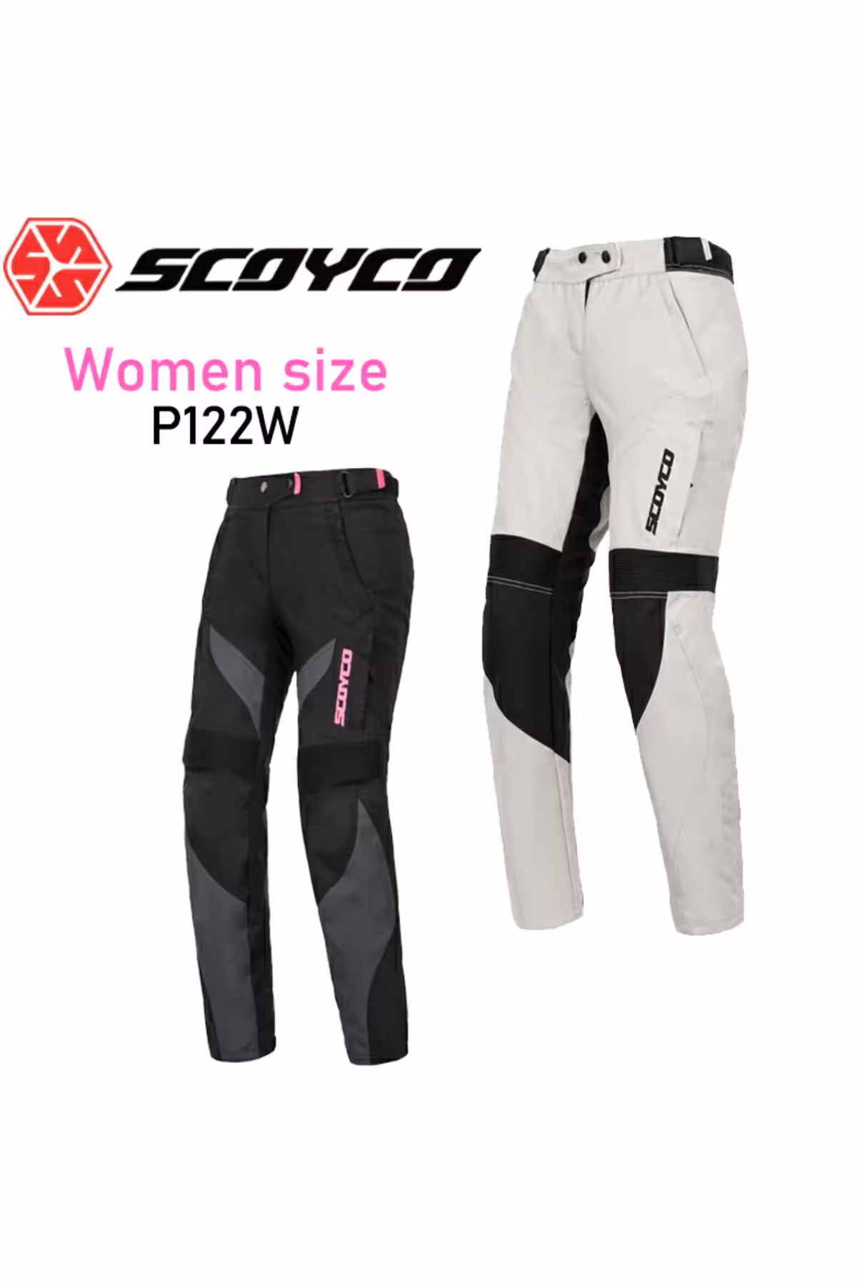 شلوار موتورسوار کرمی زنانه موتور P 122W 02950 رنگ کرم اسکایکو Scoyco
