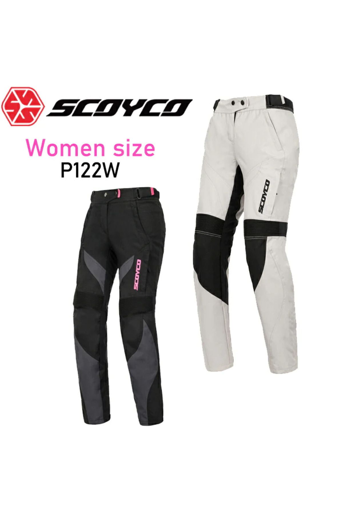 شلوار موتورسوار کرمی زنانه موتور P 122W 02950 رنگ کرم اسکایکو Scoyco