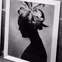 تابلو دکوراتیو سیاهقلم مدل لیلیوم 3  50در70