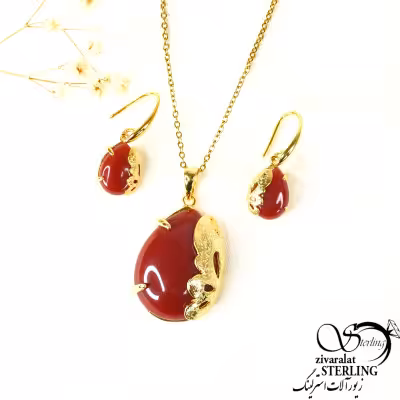 نیمست نگین طرح عقیق کد 8798