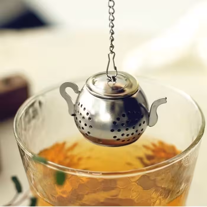 صافی دمنوش و چایی با کیفیت جنس استیل مدل قوری بسیار شیک و کاربردی جهت جلوگیری از پخش تفاله دمنوش در لیوان