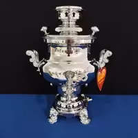 سماوز گازی 6 لیتر گل سرخ مدل گلابی ساده