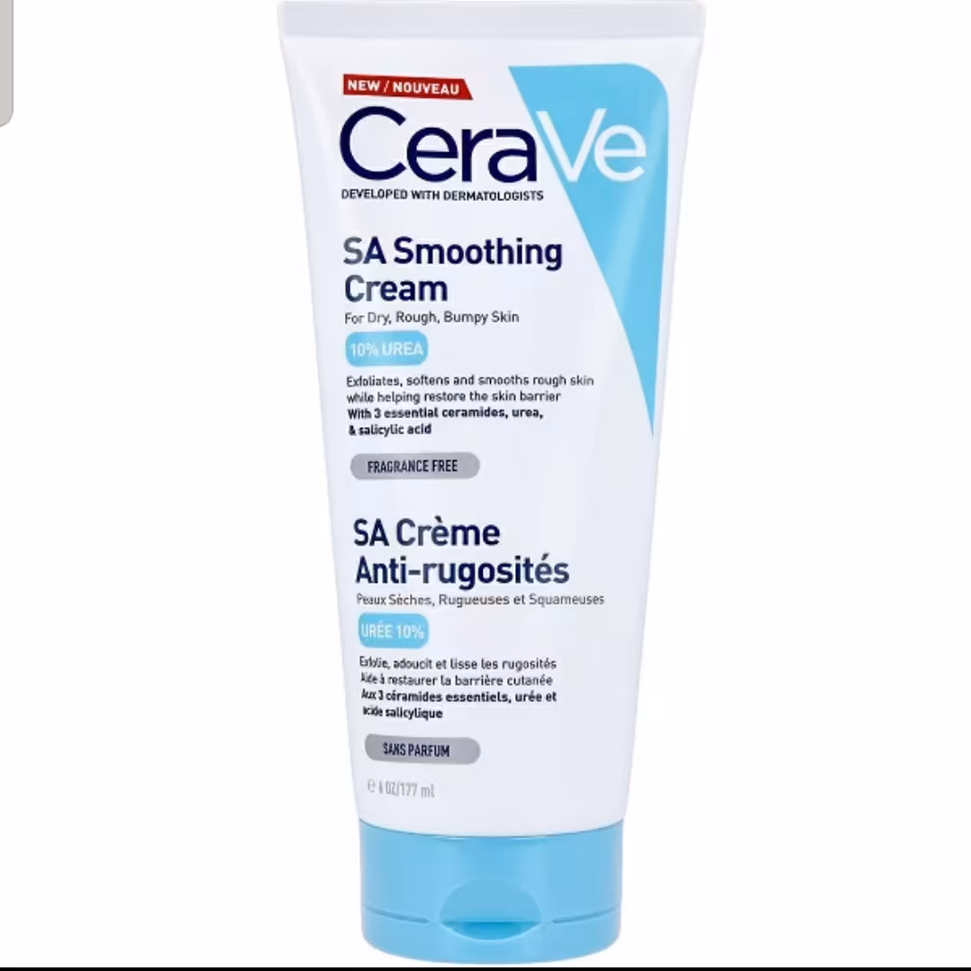 کرم مرطوب کننده و نرم کننده قوی سراوی Cerave مدل SA Smoothing cream حجم 177 میل پوست خشک و زبر و برامده
