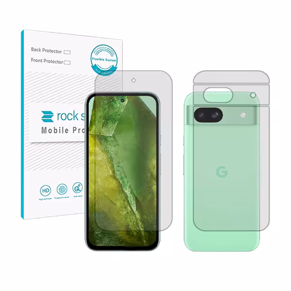 گلس صفحه نمایش و پشت گوشی گوگل Pixel 8a مدل نانو هیدروژل شفاف برند راک اسپیس کد SS