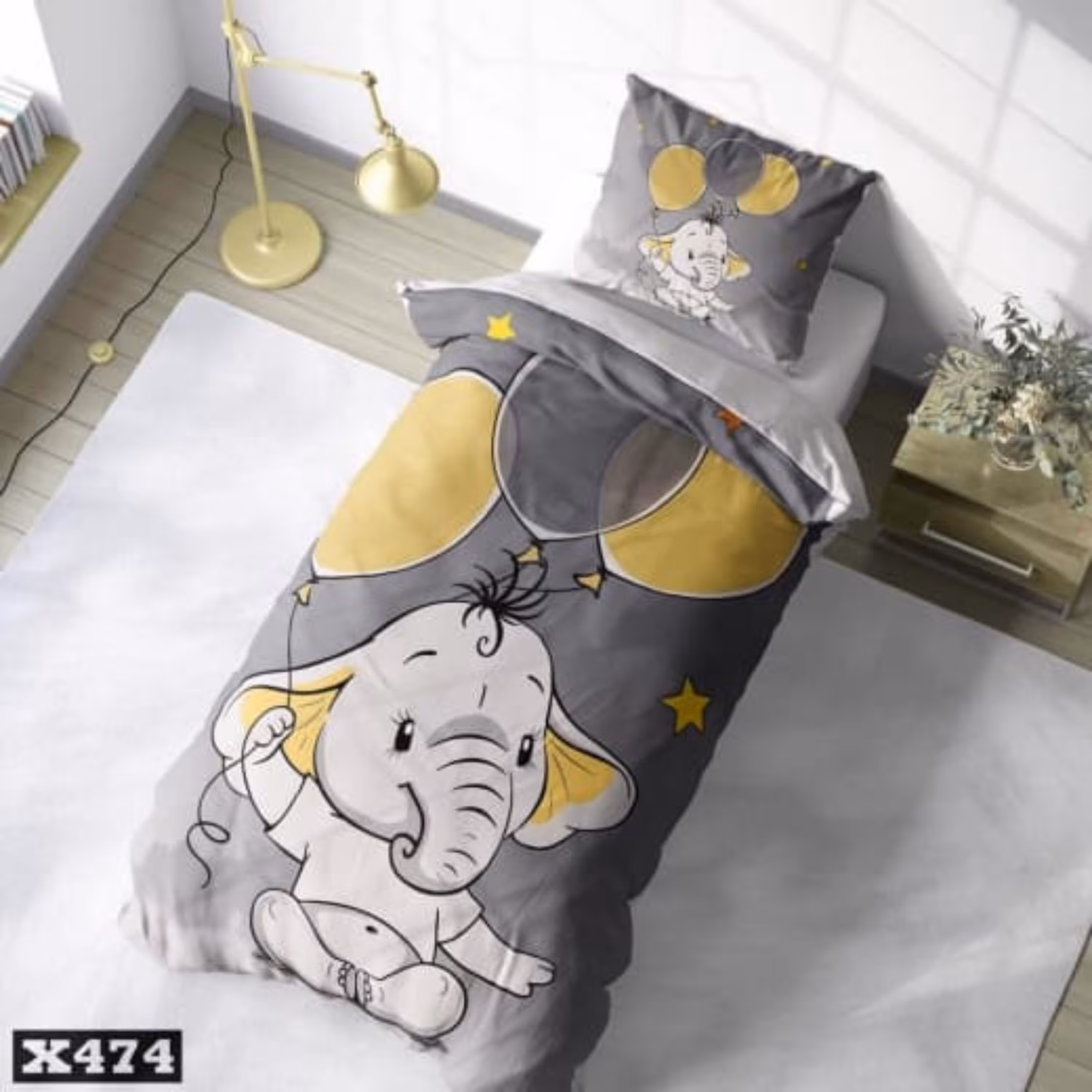 روتختی یک نفره 4تکه سه بعدی کودکان و نوجوانان میکروتترون مدل فیل و بادبادک 2