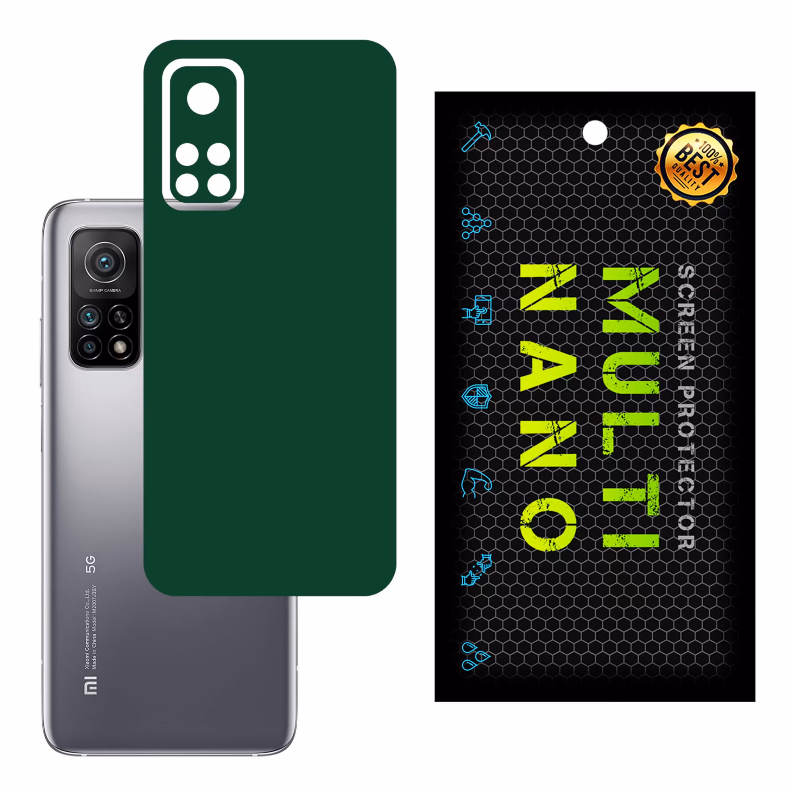 برچسب پوششی MultiNano مدل X-F1M-Green برای پشت موبایل شیامی Mi 10T Pro 
