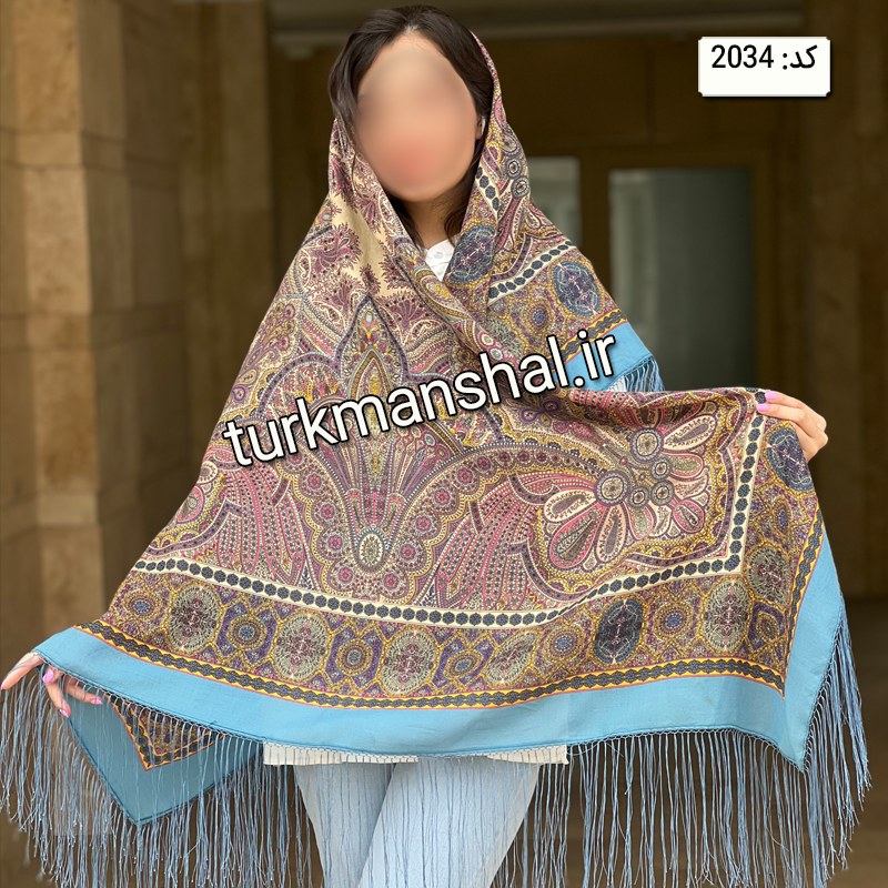 روسری ترکمن ابریشمی (ایتالیایی) کد 2034