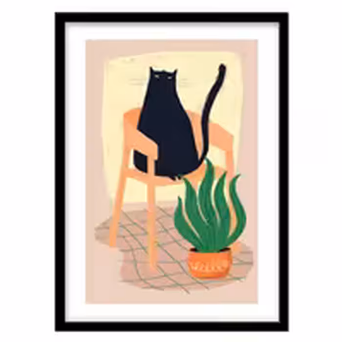 قیمت و خرید تابلو دکوراتیو مدل نقاشی مدرن گربه کد 1237