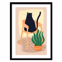 قیمت و خرید تابلو دکوراتیو مدل نقاشی مدرن گربه کد 1237