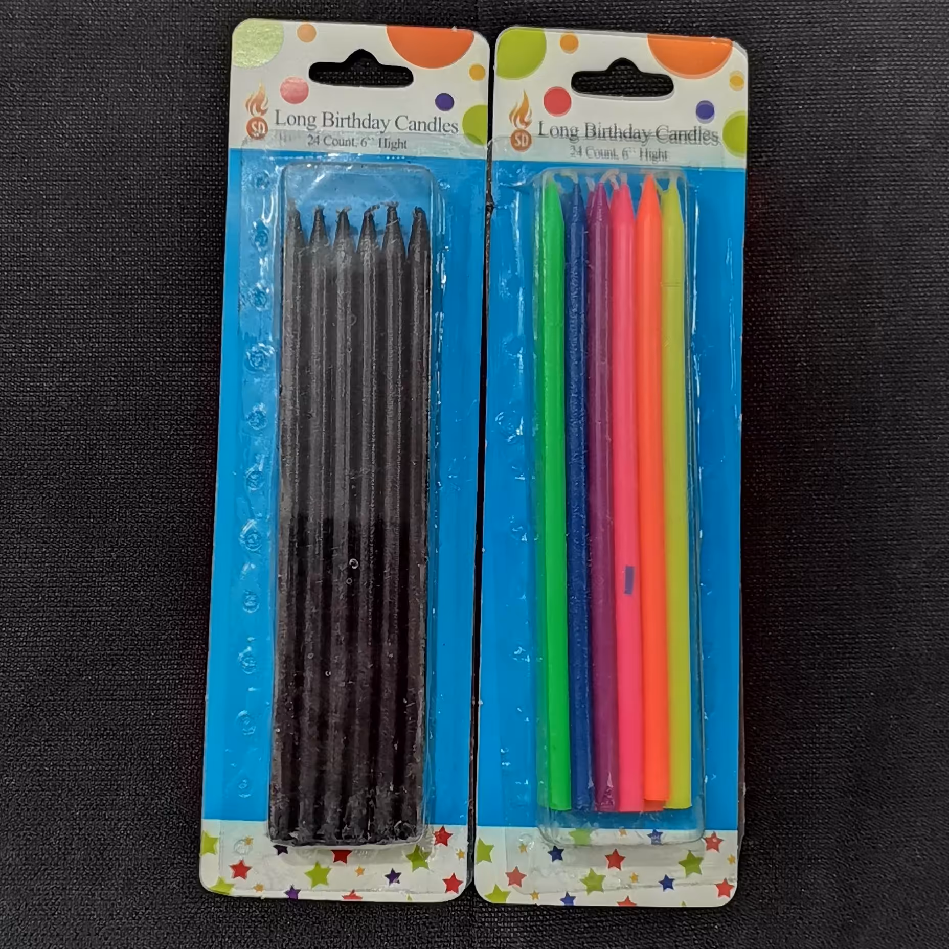 شمع مدادی بلند 12تایی موجود در رنگ های مشکی  