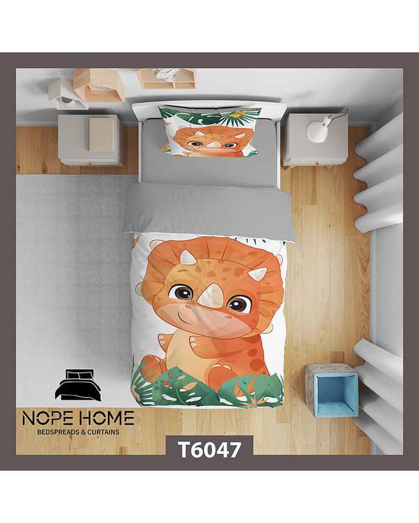 سرویس لحاف روتختی کودک یک نفره 5 تکه نوپه هوم Nopehome طرح دایناسور کد T6047