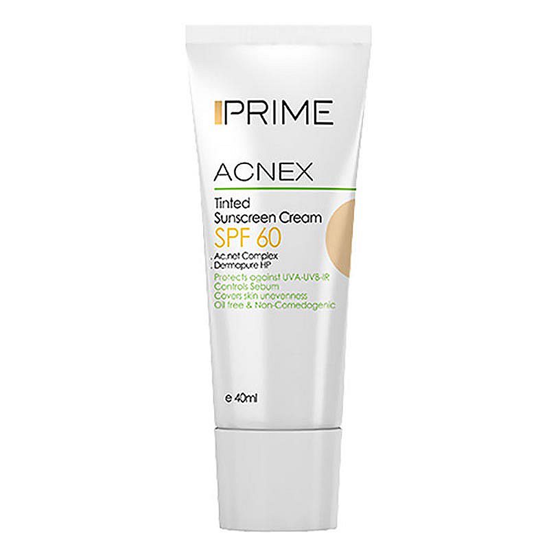 کرم ضد آفتاب رنگی فاقد چربی SPF60 پریم | Prime Acnex Sunscreen | فارموکسین