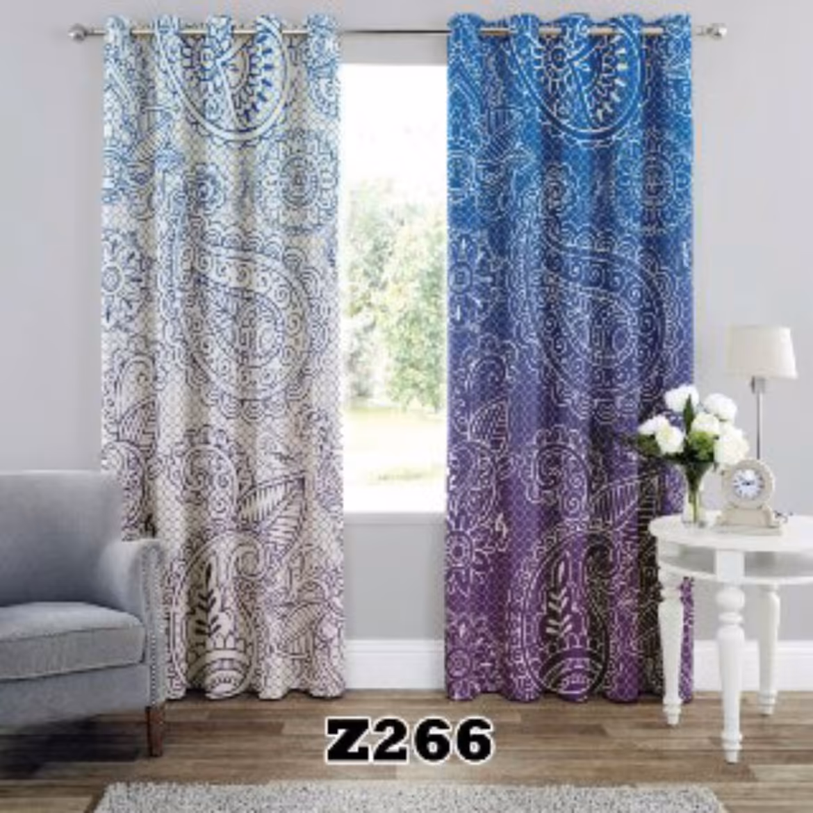 یک عدد پنل پرده اماده طرح بته جقه  z266